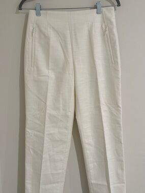 Club Monaco Tailored Linen-Blend Cropped Trousers